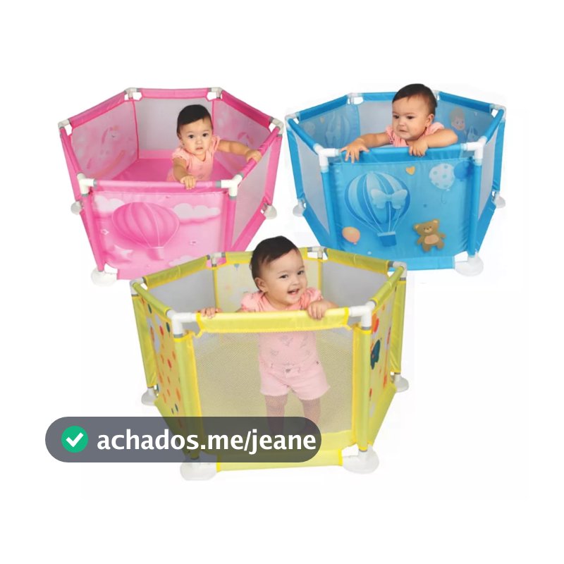Cercadinho Bebê Chiqueirinho Infantil Menino Menina Divertido Styll azul/rosa/amarelo