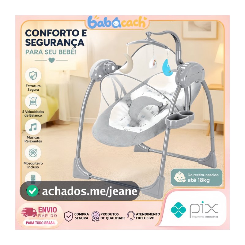 Balanço para Bebê com Canção de Ninar e Brinquedos Inclusos - Cadeira de Descanso Confortável com Cinto de Segurança