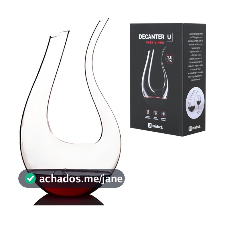 Decantador de Vinho 1500 ml em Vidro Ecológico – Formato Cisne - Decanter Aerador Luxo para Vinhos Tintos