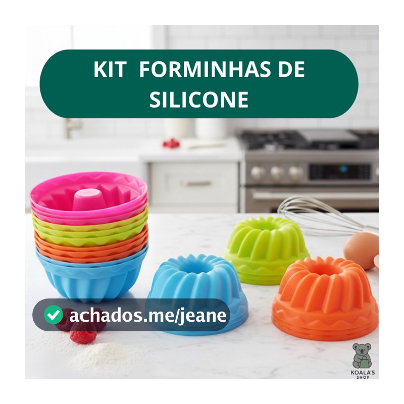 Kit Forminhas 7x4.5x3.5 cm de Silicone Mini Pudim Bolo Forma Assadeira Redonda Antiaderente Torta Cupcake 6/12