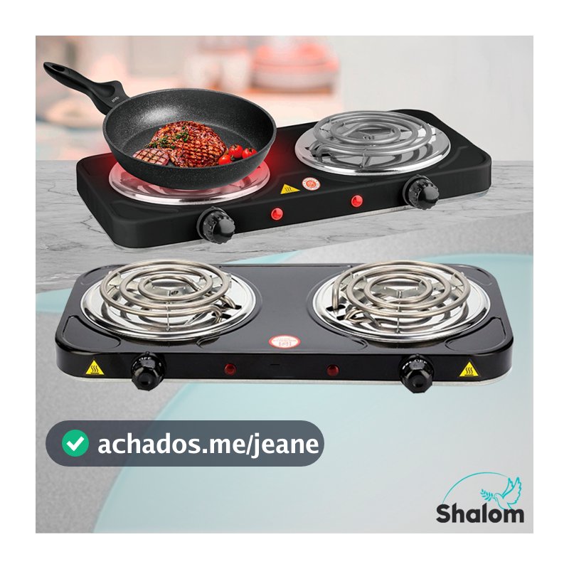 Fogão Elétrico 2 Bocas Portátil Camping Cooktop Cozinha 110v 220v Viagem