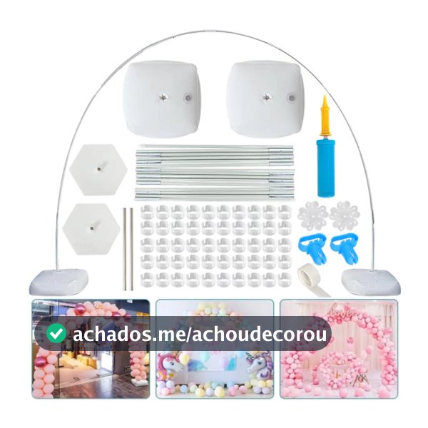 Kit de Arco de Balões com 15 Hastes de Fibra e Base de Água para Casamentos e Festas