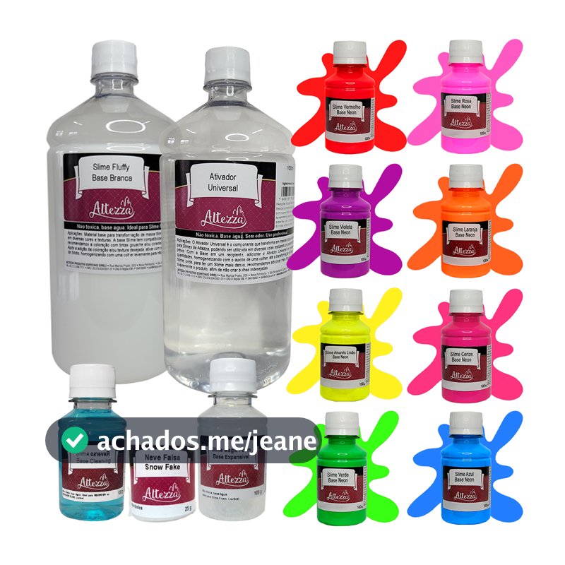 Kit Completo Para Fazer Slime Neon Super Altezza - Criativo DIY Slimes Factory - Kit Slime Completo - Fazer Slimes