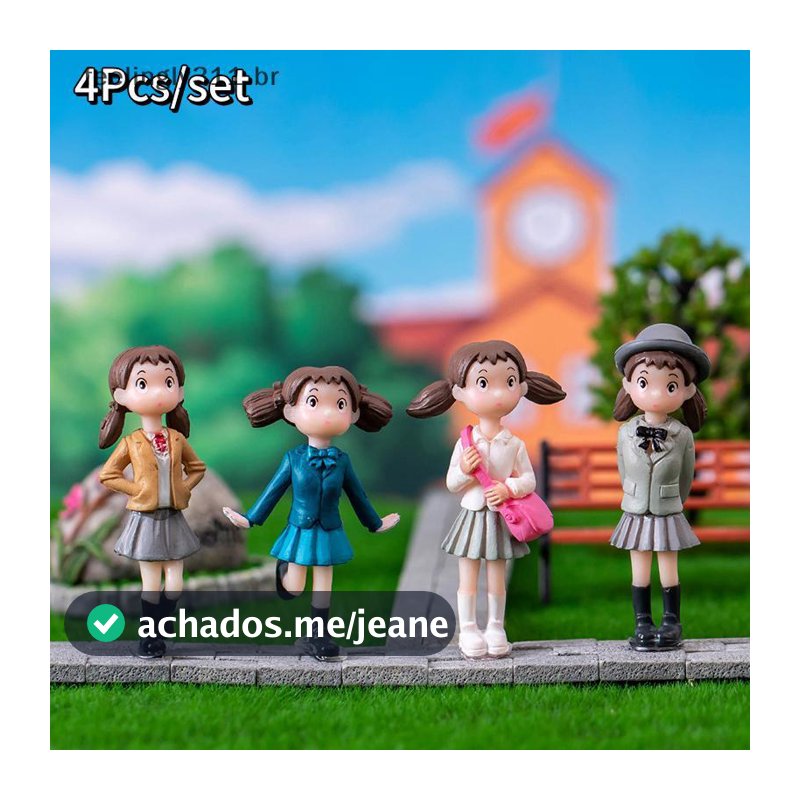 FEELI 4 Peças De Desenhos Animados Para Meninas Estatuetas Em Miniatura Enfeites De Jardim De Fadas Artesanato De Decora