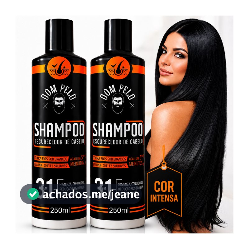 Shampoo Escurecedor De Cabelos Grisalhos Brancos Pretos Cor Intensa Hidratação Profunda Dom Pelo 250ml