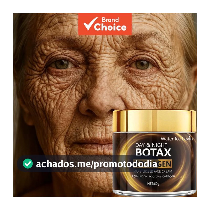 Botax Creme de Colágeno para Rosto e Pescoço, Hidratante Firmador com Ácido Hialurônico, Creme Noturno Potencializador