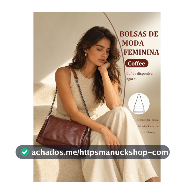 TOMI MITO Bolsa de Ombro Acolchoada com Alça de Corrente Estilo Casual Elegante para Trabalho e Passeio T310