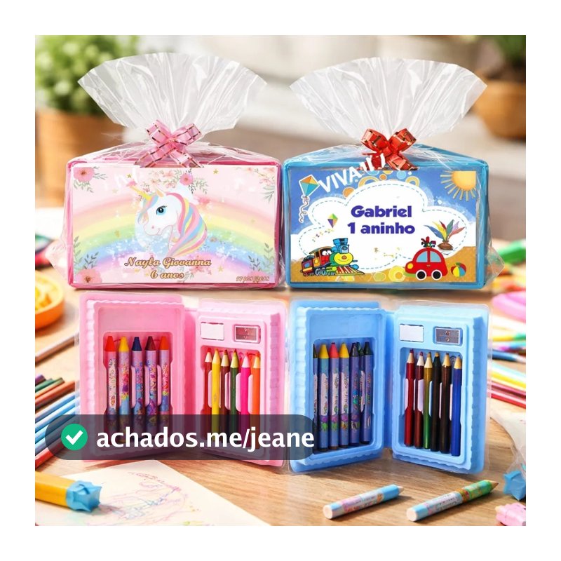 Kit Festa 10 Unid. Maleta Estojo De Pintura Lembrancinha Personalizada (Fazemos Todos os Temas)