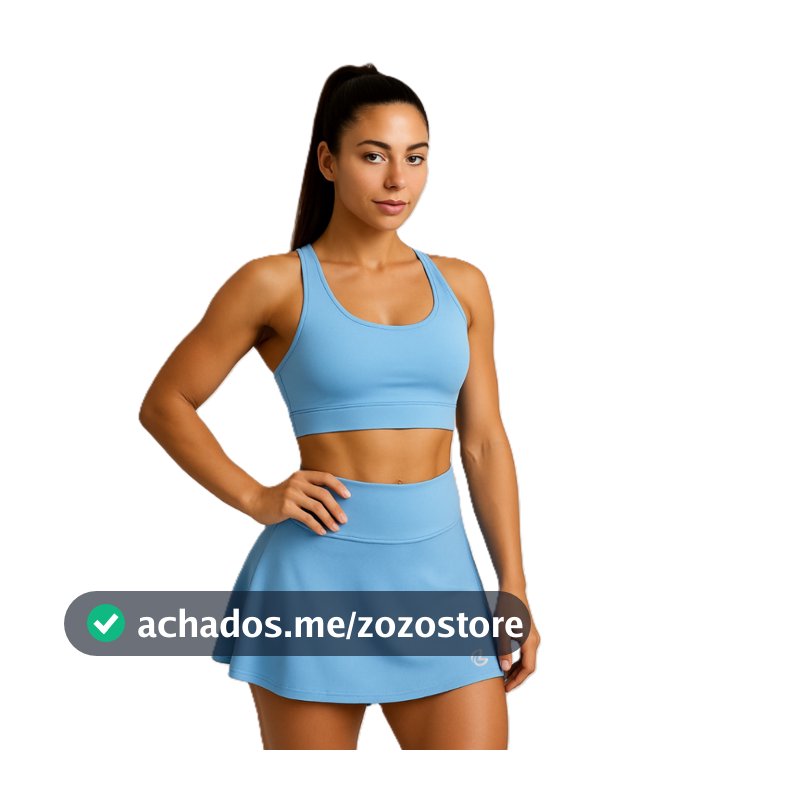 Conjunto Saia Short e Top Sem Bojo Fitness Feminino Academia Beach Tênis Lazer Confortável