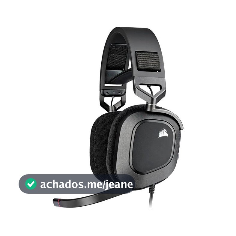 Headset Gamer Corsair HS80, RGB, Drivers 50mm, Preto, CA-9011237-NA