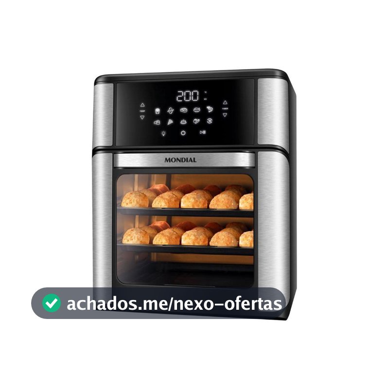 Air Fryer Mondial Forno Oven AFON-12L-BI Preto e Inox 12L