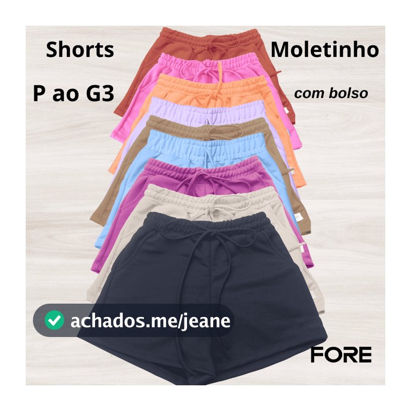 Shorts Feminino Soltinho Moletom Com Bolso Estiloso 080374-A