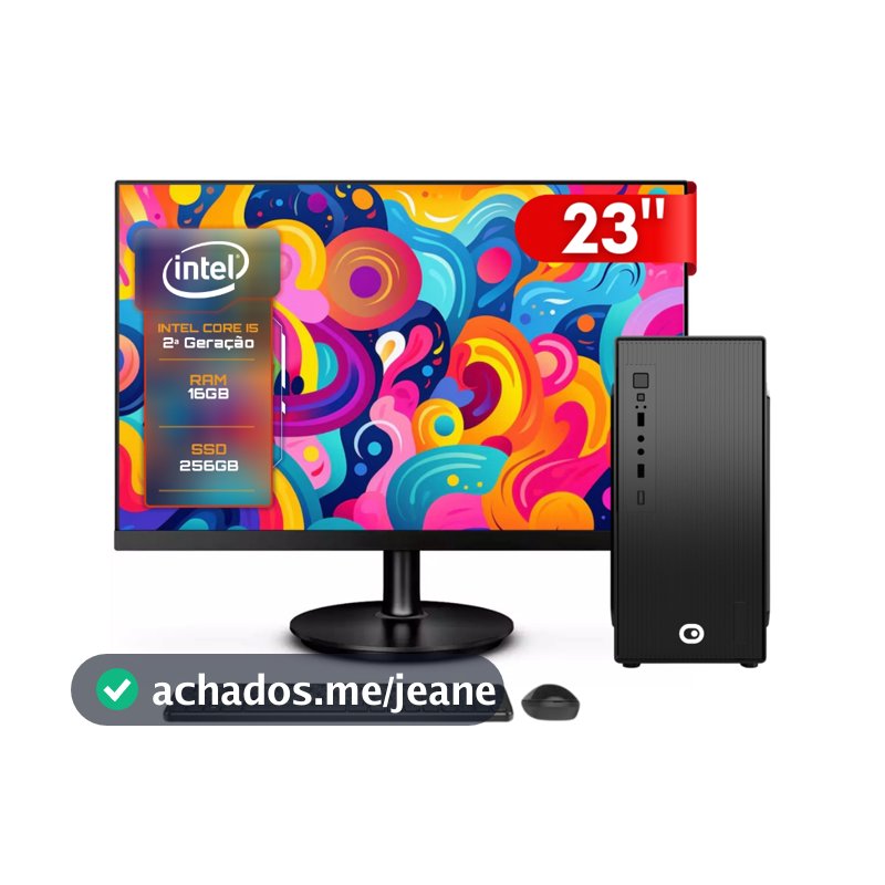 Computador Completo 2Eletro Fast Intel Core i5, 16GB, SSD 256GB, Monitor 23" Full HD CD2E-0131FA