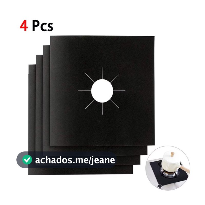 Protetor de Fogão a Gás Kit 4 Capa Forro Lavável Anti Gordura e Sujeira Tapete Protetor para Cozinha