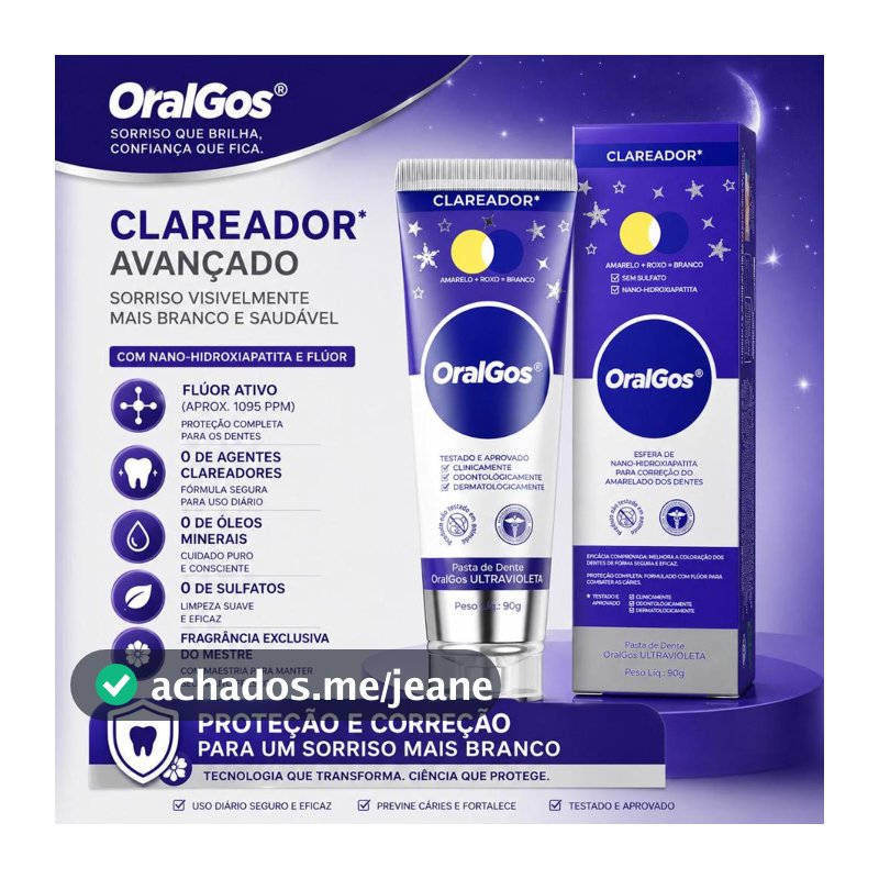 OralGos Creme Dental 90g, Limpeza dental,  Prevenção da Cárie Dentária