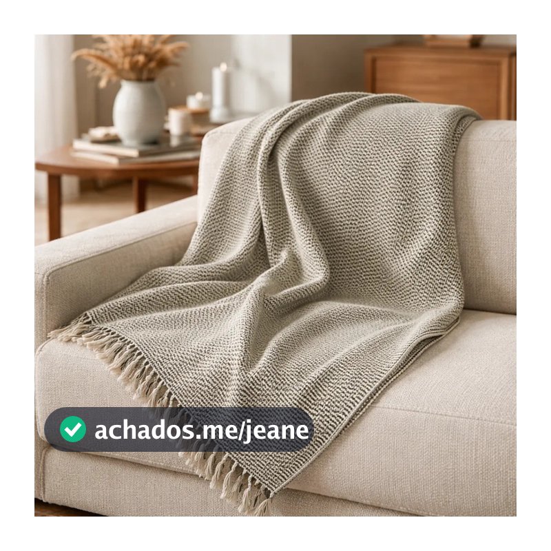 Manta P/ Sofá Verde-musgo 100% Algodão 1,30x1,80m Decorativa