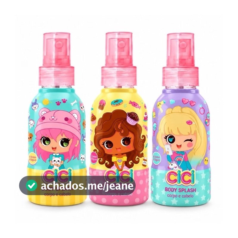 Kit 3 Body Splash Cici Ciclo Mini 150ml Cada – Zoe + Mel + Bela | Infantil Corpo e Cabelo, Perfume Feminino Menina, Frag