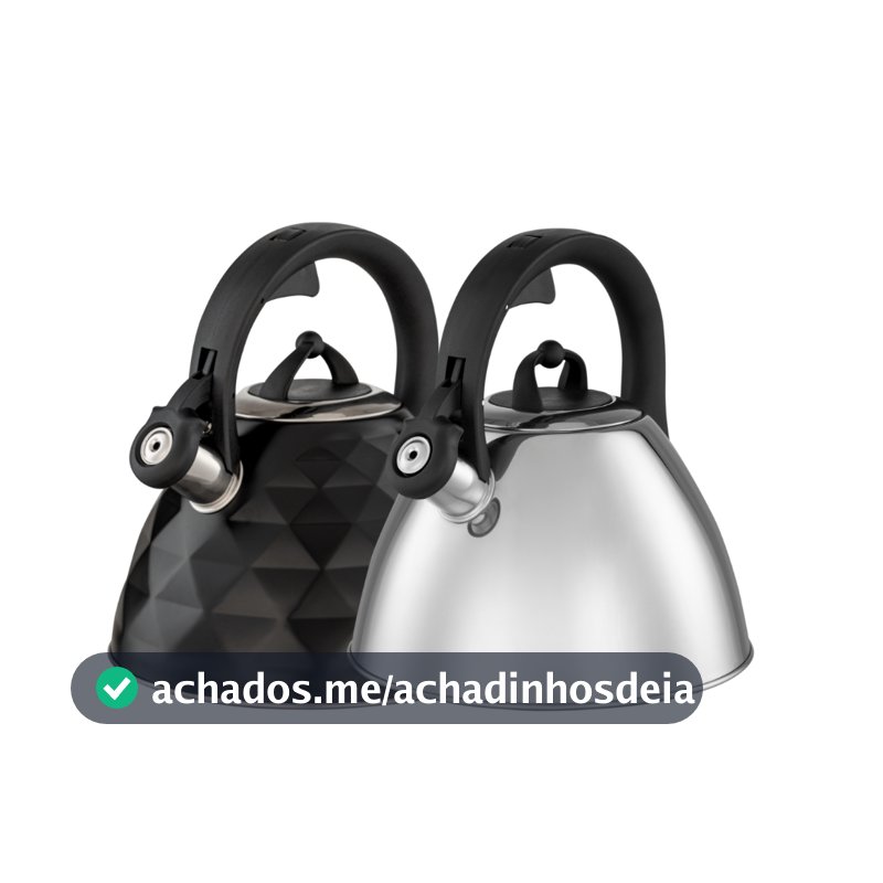 Chaleira de Inox com Apito Brinox 3 L Black Diamond e Jasmin com Indução