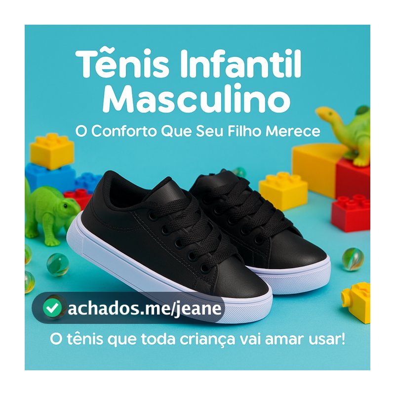 Tênis Infantil Menino para Passeio Leve Confortável e Estiloso 25 ao 33 Pronta Entrega