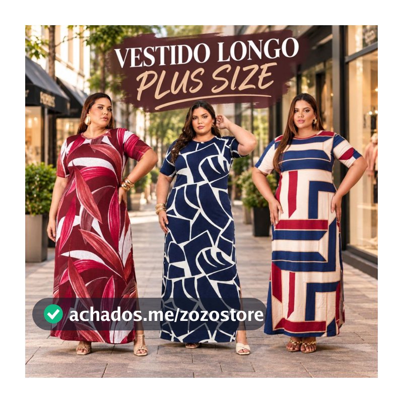 Vestido Feminino Plus Size Moda Evangélica 44 ao 58 Fenda Lateral Festa Casual Trabalho Verão Social