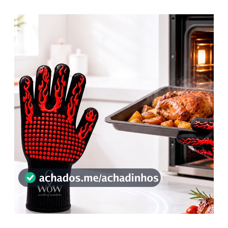 Luva Térmica Para Churrasco Suporta 350° Forno Churrasco