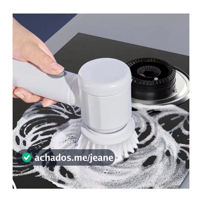 Escova Eletrica de Limpeza 5 em 1 Sem Fio Limpador Multiuso Pratico Para Cozinha , Banheiro prático