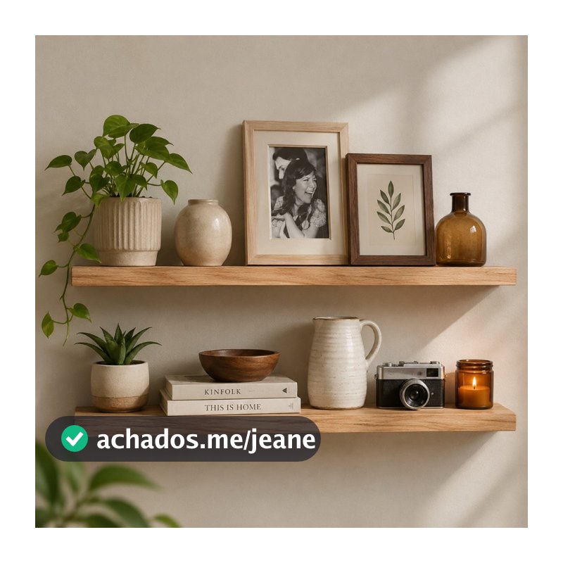 2 Prateleiras flutuante de madeira com sup invisivel completo decoracao