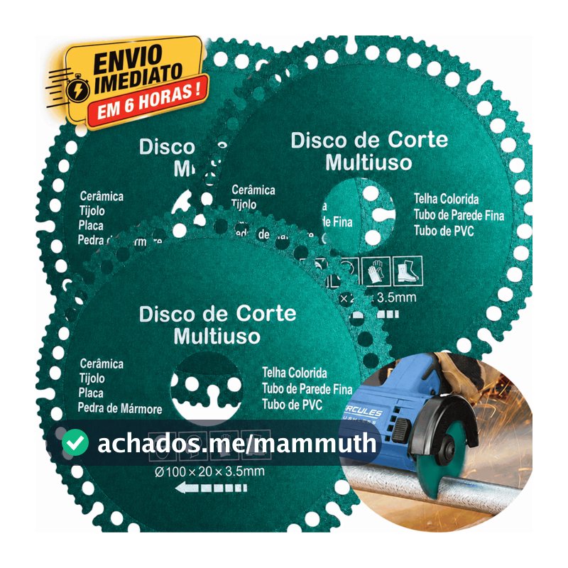 6 Em 1 Disco De Corte Com Diamante Ultra Lâmina De Serra Multifuncional 100mm Azulejo Cerâmico Metais  PVC até Discoteca