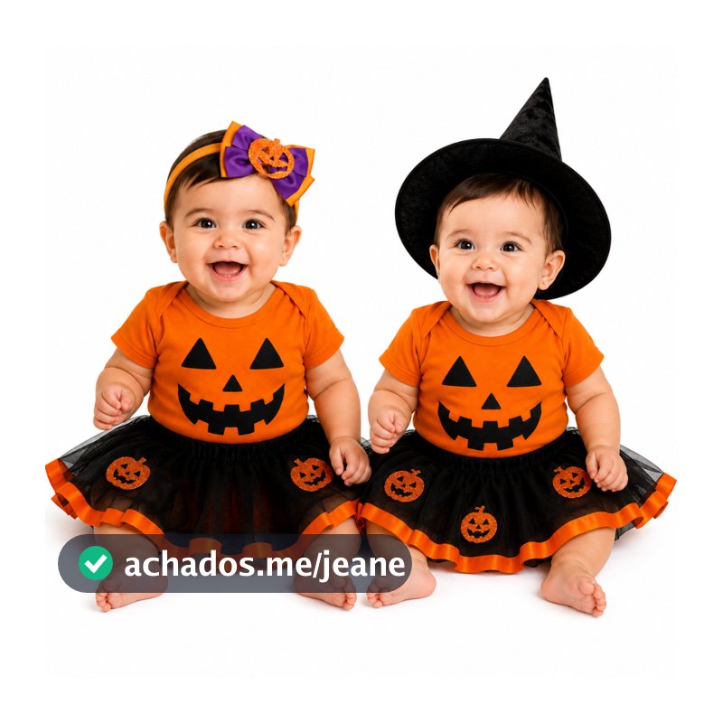 Body de Bebê Halloween Abobora Menina Fantasia Halloween infantil Mêsversario