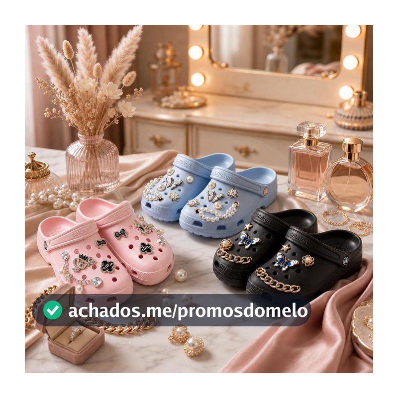 Chinelo Babuche Feminino + CHARMS GRÁTIS! Antiderrapante EVA Macio Confortável