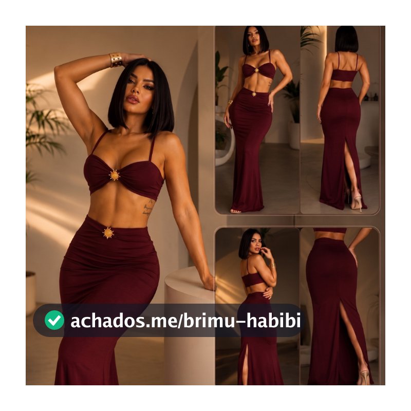 Conjunto Feminino Saia Longa Sereia e top alcinha, festas, visual sensual e elegante, moda gringa