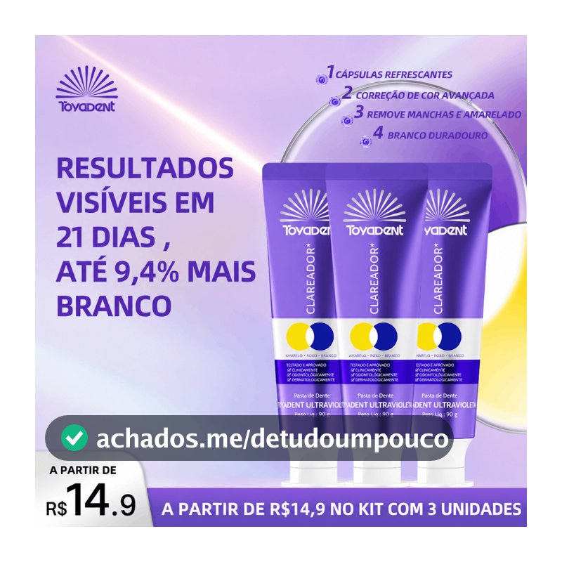 TOYADENT Pasta Espuma Muda de Cor, Refresca o Hálito, 90g