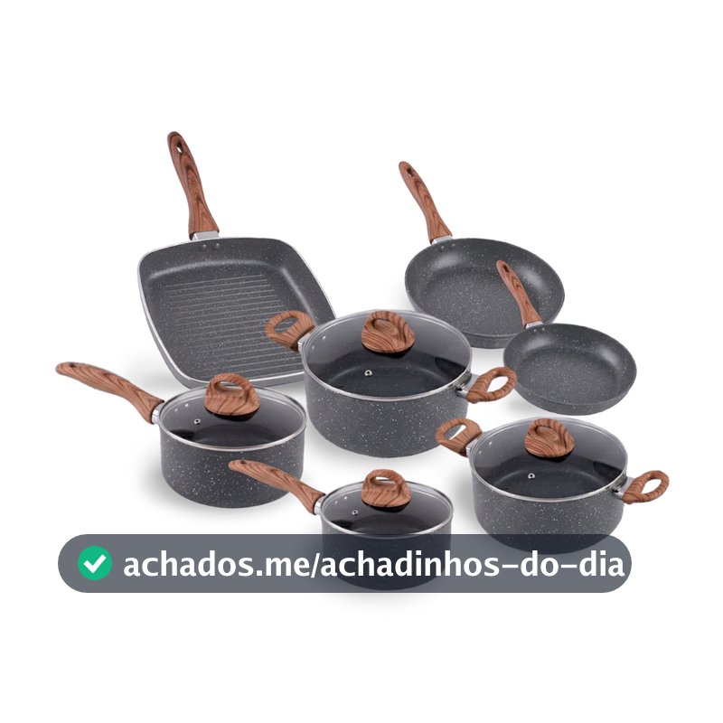 Jogo de Panelas Brinox Smart Plus 7 Peças Indução Granito - Antiaderente