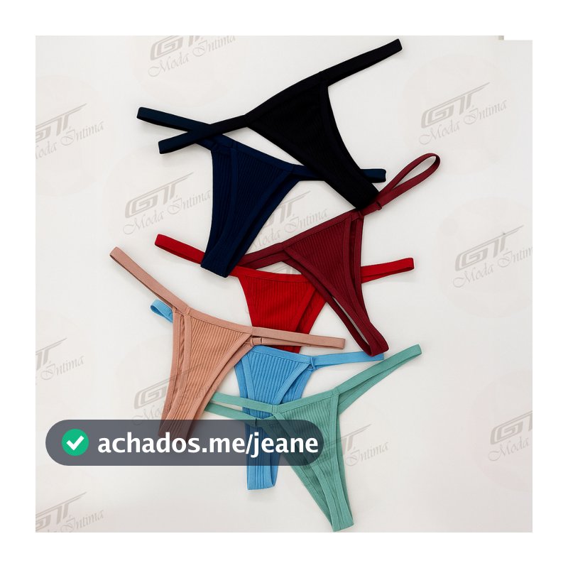 Kit calcinha Canelada fio dental regulagem Microfibra