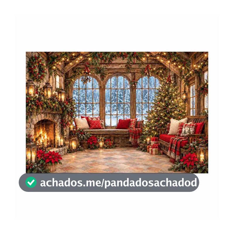 Painel Fundo de decoração tema Natal Em Tecido 2,20x1,70m