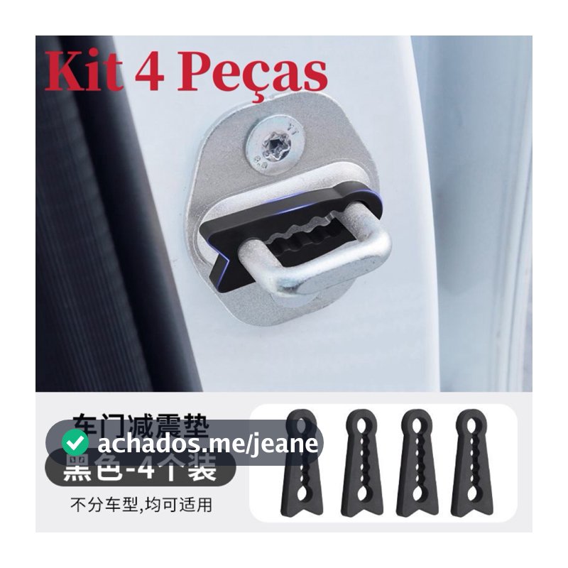Kit 4 Peças Amortecedor Fechadura Borracha Protetor Porta Carro Batente Anti Impacto colisao Veicular Amortecedor batida