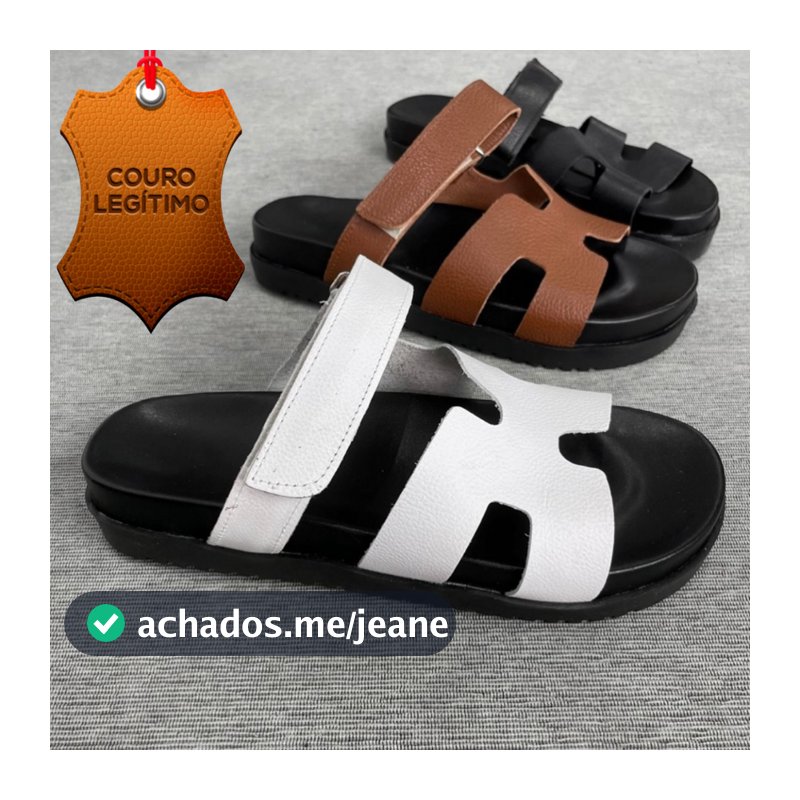 Sandalia Feminina Papete H Conforto e Estilo para o Seu Verão em Couro Legitimo