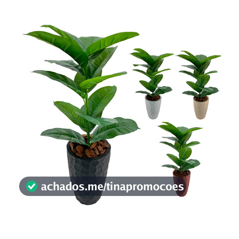 Vaso Polietileno + Planta Artificial Jiboia Follhas Grande Decoracao Jardim