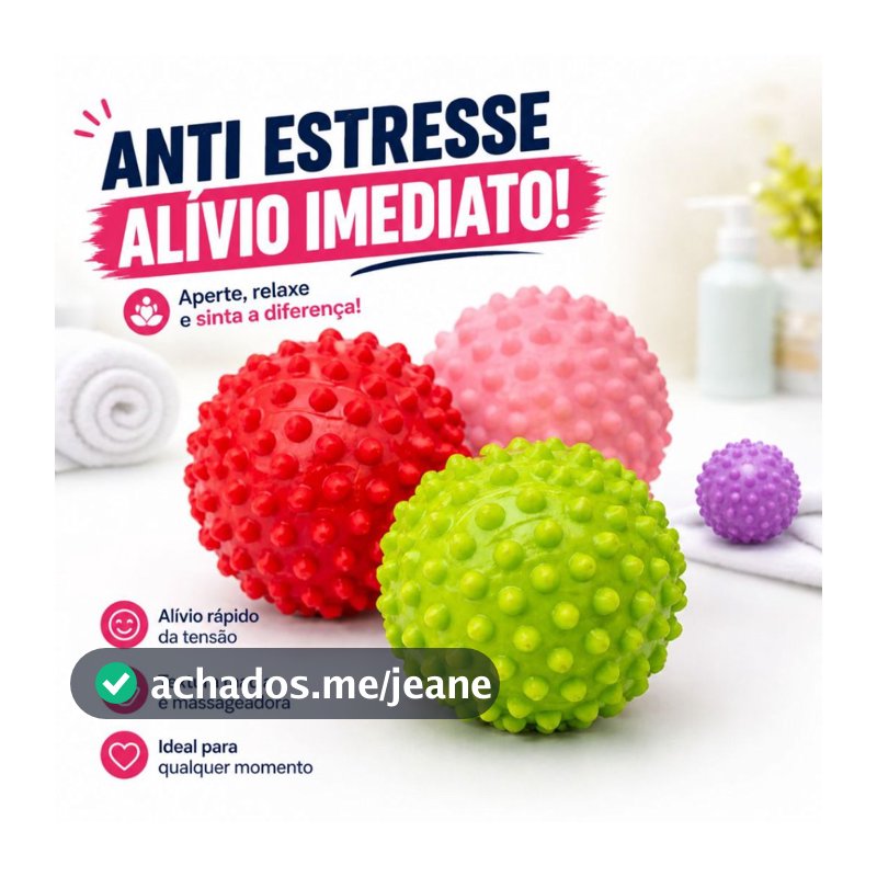 Kit 3 Bola Massageadora Tipo Cravo para Fisioterapia | Antiestresse e Alívio de Tensão