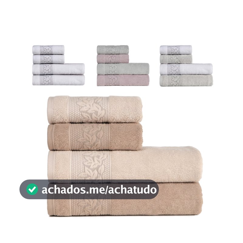 Toalhas de Banho e Rosto 100% Algodão Kit com 4 peças Karsten Provence