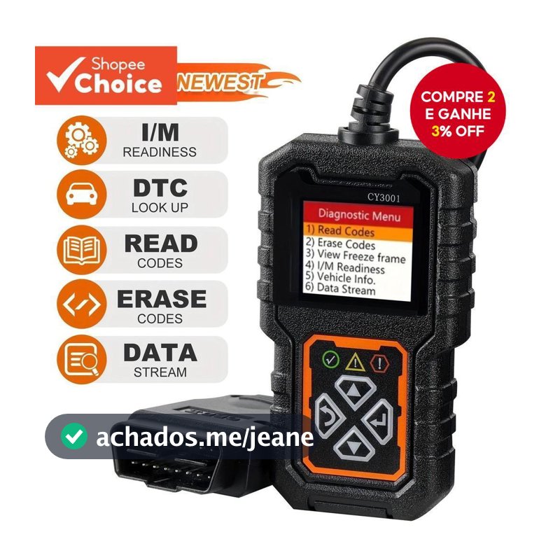 Scanner OBD2-Ferramenta De Diagnóstico Para Ler E Apagar Falhas Do Motor Todos Os Carros OBD II Desde 2008