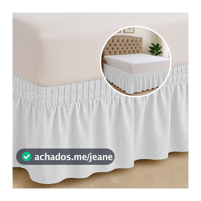 Saia Com Elástico 42cm Para Cama Box Casal, Queen e King Solteiro Tamanho Universal Premium Luxo