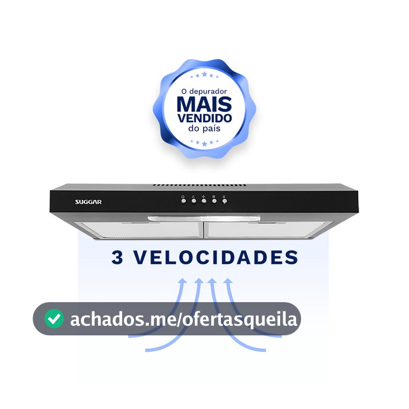 Depurador de Ar Slim 60cm Preto DPS161PT Suggar 127V