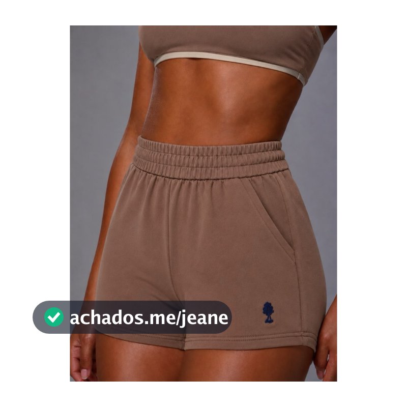 Short Moletom Feminino Bordado Com Bolso Bermuda Moletom Feminino Shorts Para o Dia a Dia Casual