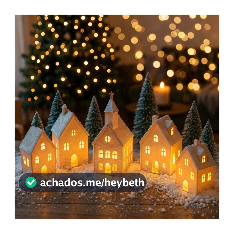 Kit 5 Casinhas Vila Natalina Iluminadas - Com Velas de Led - Magia e Aconchego para o seu Natal!