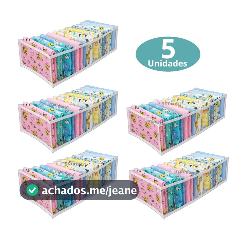 Kit 5 Colmeias Organizadoras de Gavetas com 10 Divisórias / Organizador de Roupas -Íntimas, Meias , roupas de bebe