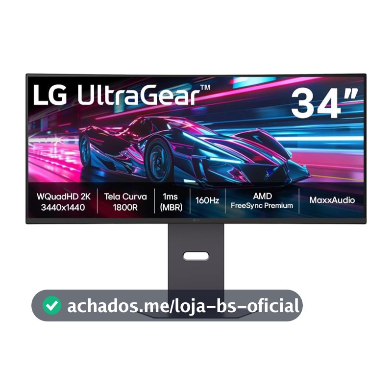 Monitor Gamer LG UltraGear™ Curvo 34" QuadHD 2K UltraWide 160Hz HDR10