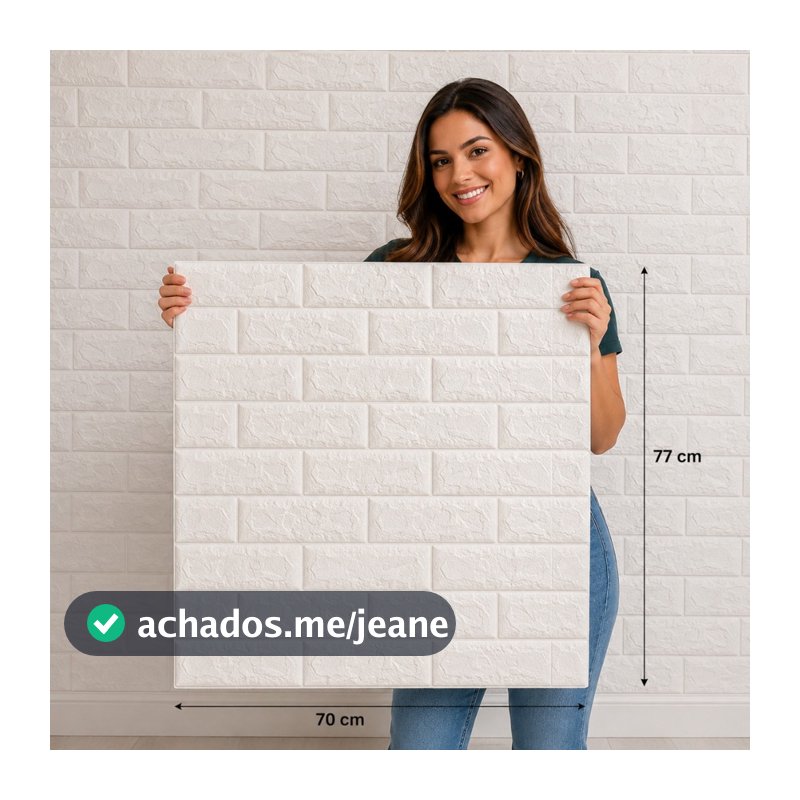 Kit Placa 3D Tijolinho 70x77 cm Autocolante com Espuma Revestimento de Parede Decorativo