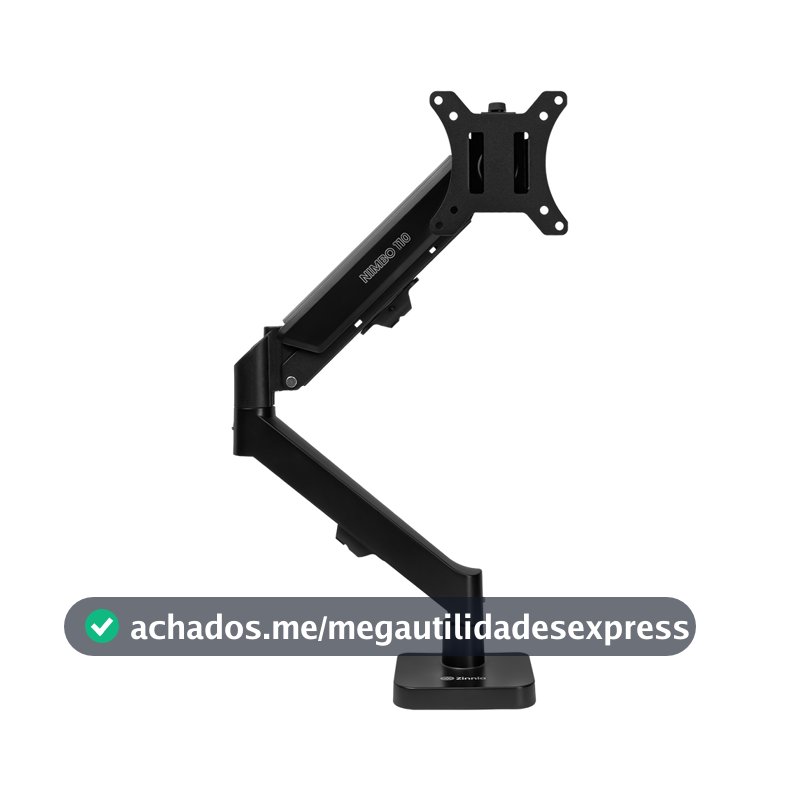 Suporte Articulado Para Monitor 13 a 32 Pistão a Gás Ajustável Zinnia Nimbo 110 Preto