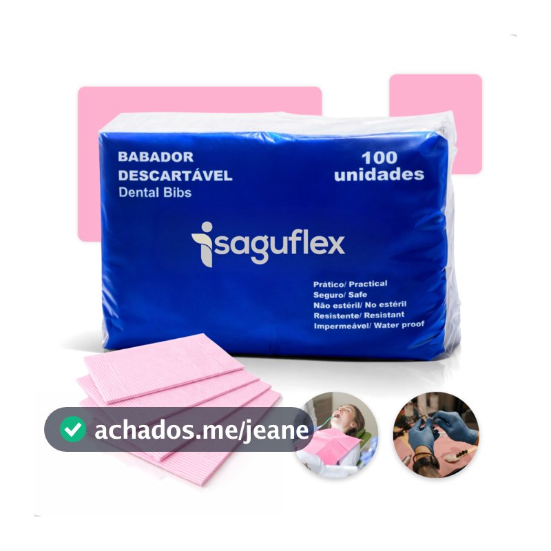 Babador Odontológico Rosa - Hospflex - Pct 100 unidades